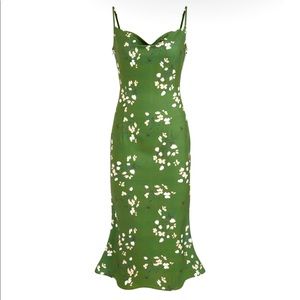 Floral Cowl Neck Midi-Dress